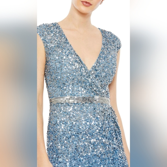 Mac Duggal Blue Sequin Gown - Picture 3 of 13